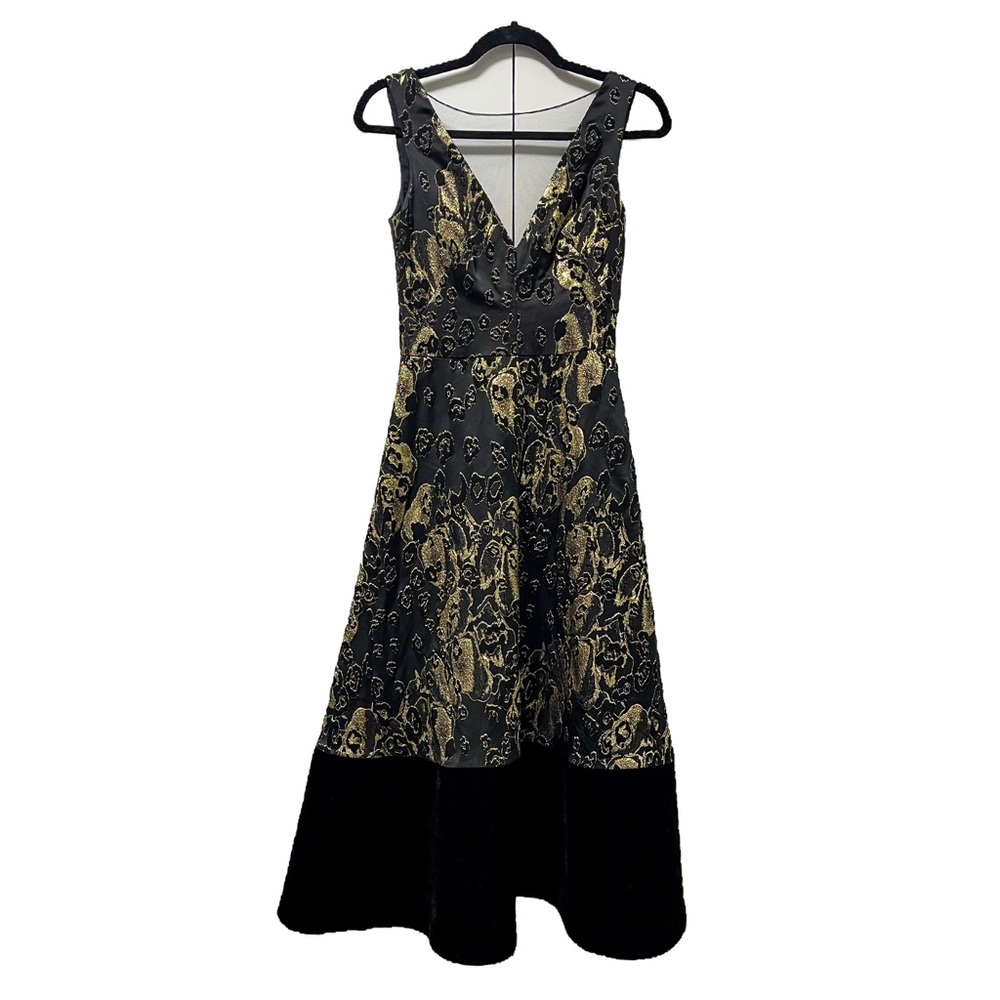 Theia black gold NYE cocktail dress size 2